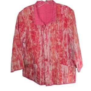 Women's XL Reversible Blazer Pink Suit Coat Misses Size 14 16 Jacket